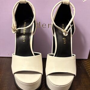 Madden Girl Cream Platform Heels